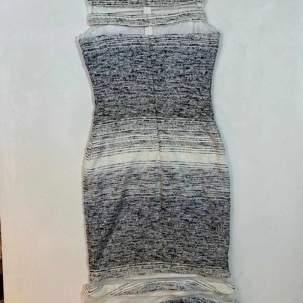 Badgley Mischka Silver Sheath Cocktail Dress Runway Vintage - Picture 7 of 8